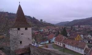 Uitzicht vanaf kerkburcht Biertan